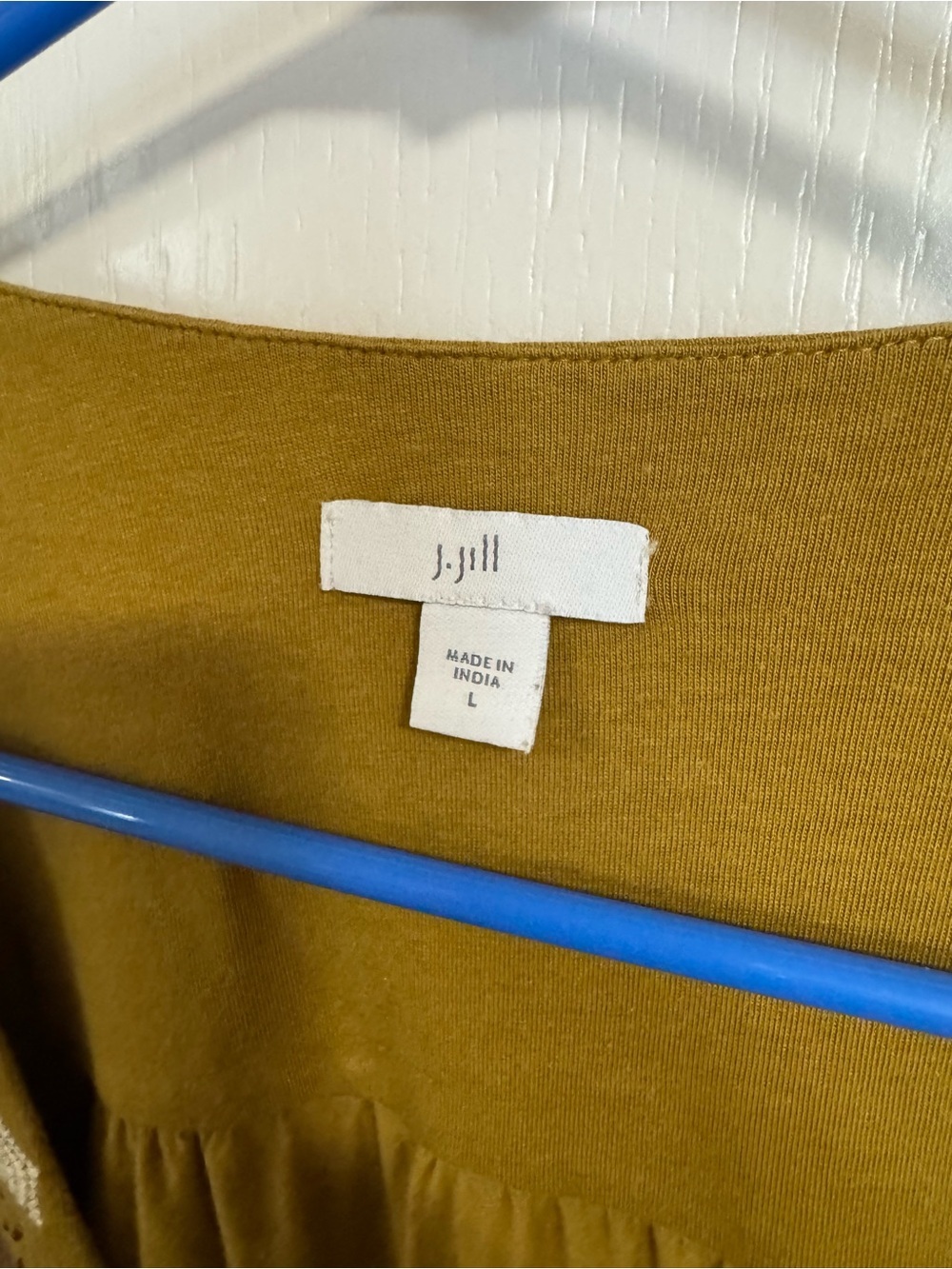 J. Jill Embroidered Boho Tunic Top Mustard Yellow Cotton Modal Blend Size L - Picture 2 of 7